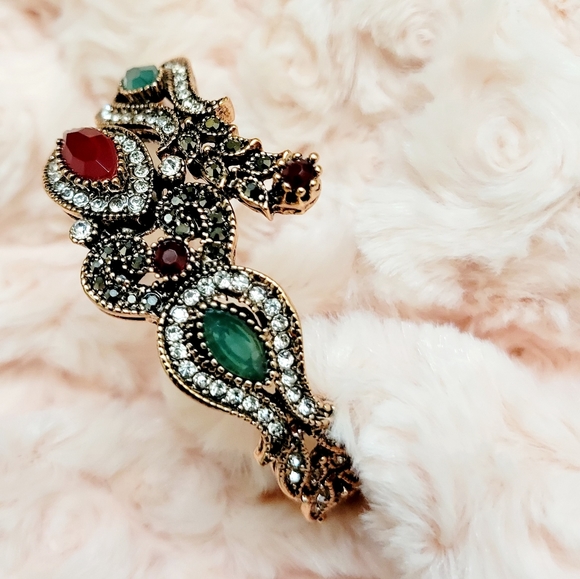 Vintage Bangles/Bracelets Emeralds & Rubies - Picture 7 of 13